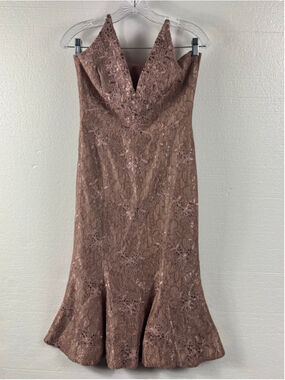 long cream lace dress with sleeves Cream Lace Long Sleeve Bell Cuff Maxi Dress, Medium 10